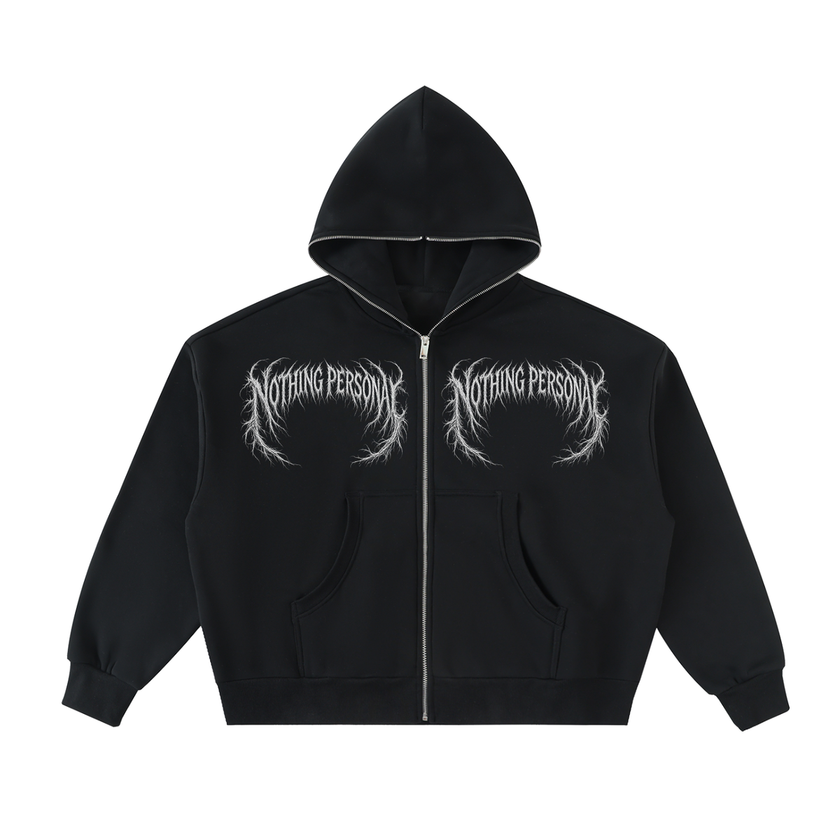 Fleeced Full-Zip Boxy Thorn Hoodie